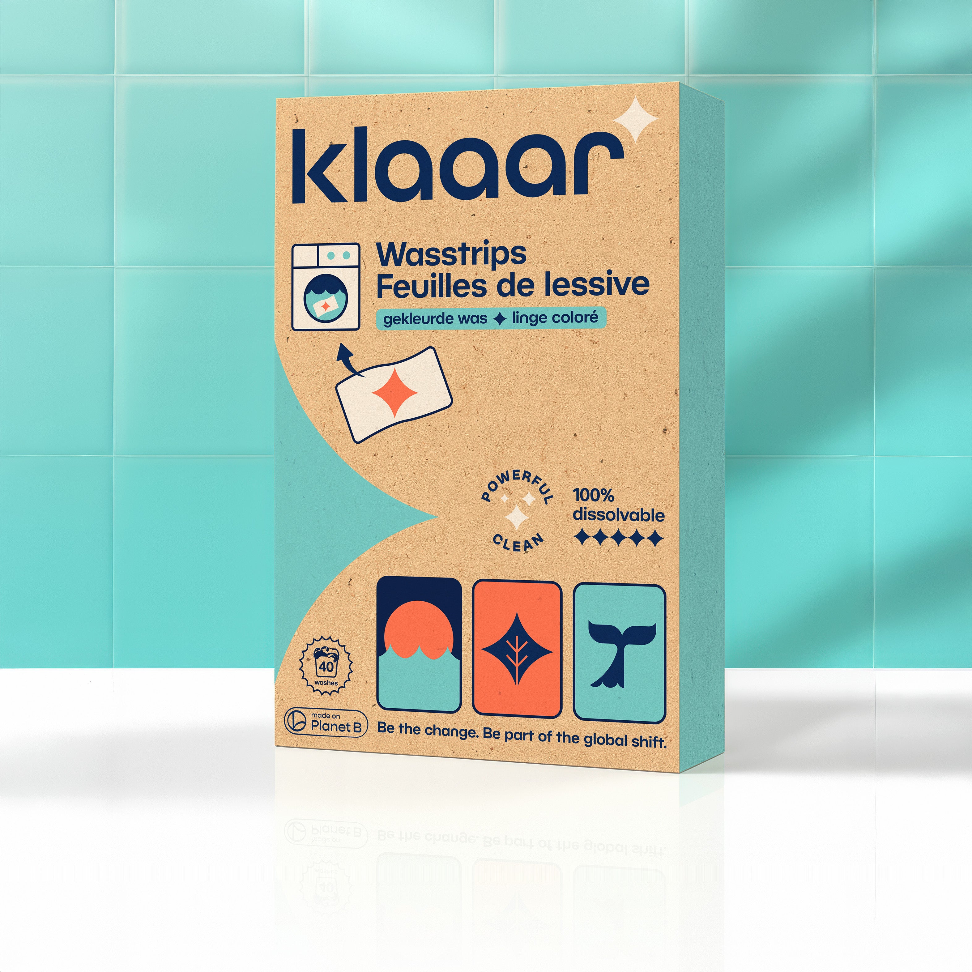 KLAAAR WASSTRIPS VOOR GEKLEURDE WAS (40 wasbeurten) image 1