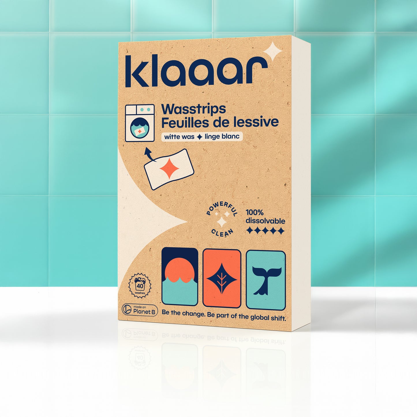 KLAAAR WASSTRIPS VOOR WITTE WAS (40 wasbeurten)